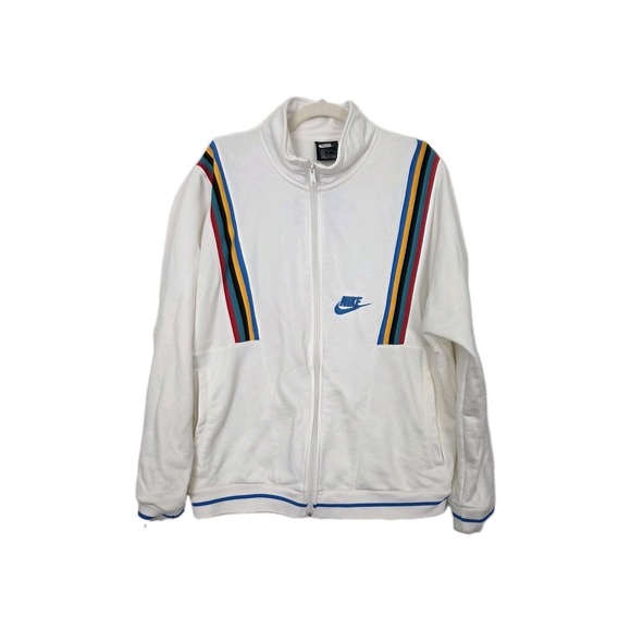 Nike Retro 1988 Track SuitOff White Color Stripe Embroidered Mens Large White